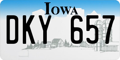 IA license plate DKY657