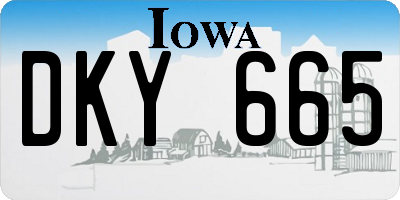 IA license plate DKY665