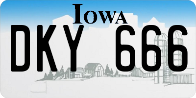IA license plate DKY666