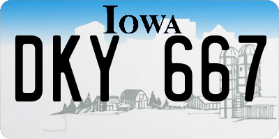 IA license plate DKY667