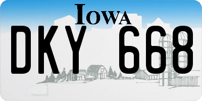 IA license plate DKY668