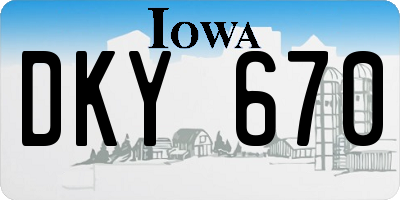 IA license plate DKY670