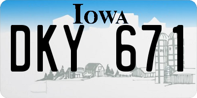 IA license plate DKY671