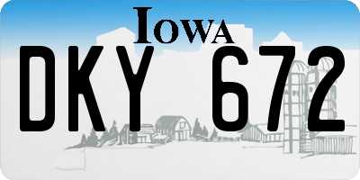 IA license plate DKY672