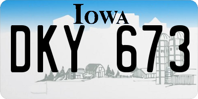 IA license plate DKY673