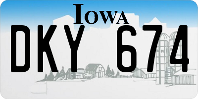 IA license plate DKY674