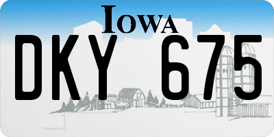 IA license plate DKY675