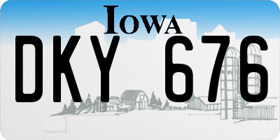 IA license plate DKY676