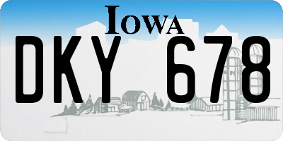IA license plate DKY678