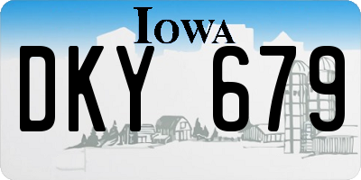 IA license plate DKY679