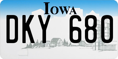 IA license plate DKY680