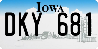 IA license plate DKY681