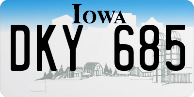 IA license plate DKY685
