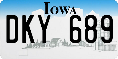 IA license plate DKY689