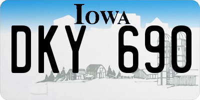 IA license plate DKY690