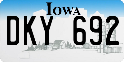 IA license plate DKY692