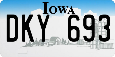IA license plate DKY693