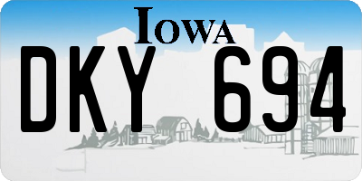 IA license plate DKY694
