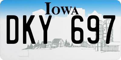 IA license plate DKY697