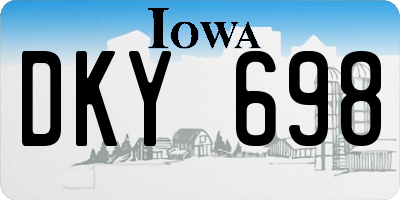 IA license plate DKY698