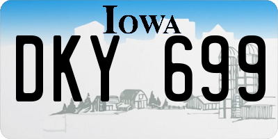 IA license plate DKY699