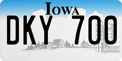 IA license plate DKY700