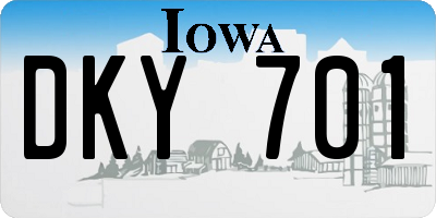 IA license plate DKY701