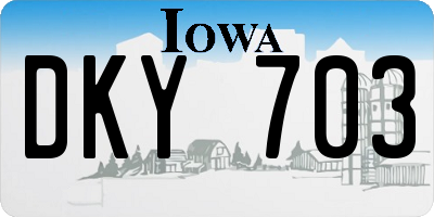 IA license plate DKY703