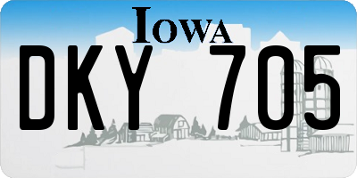 IA license plate DKY705