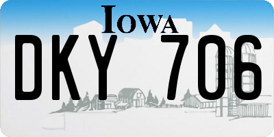 IA license plate DKY706