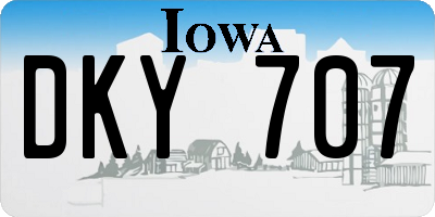 IA license plate DKY707