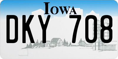 IA license plate DKY708