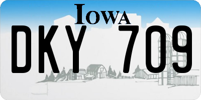 IA license plate DKY709