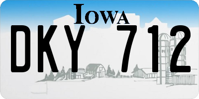 IA license plate DKY712