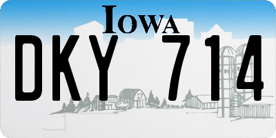 IA license plate DKY714