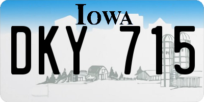 IA license plate DKY715