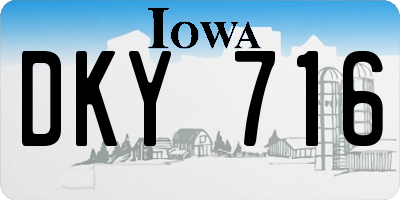 IA license plate DKY716