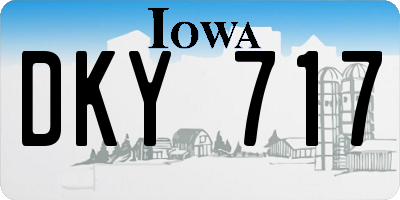 IA license plate DKY717