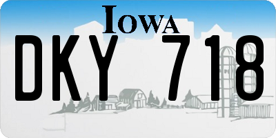 IA license plate DKY718