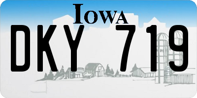 IA license plate DKY719
