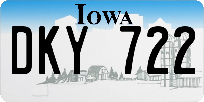 IA license plate DKY722