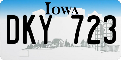 IA license plate DKY723