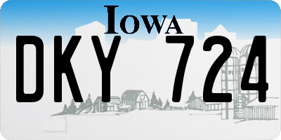 IA license plate DKY724