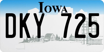 IA license plate DKY725