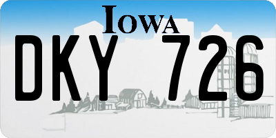 IA license plate DKY726