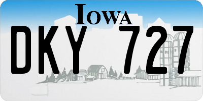 IA license plate DKY727