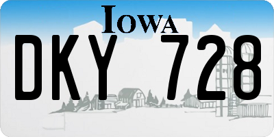 IA license plate DKY728