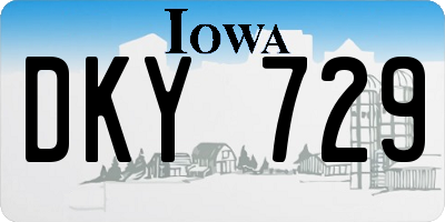 IA license plate DKY729
