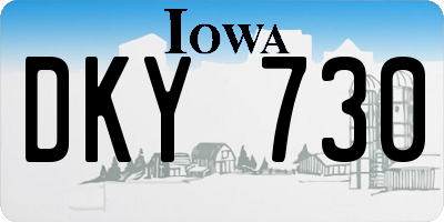 IA license plate DKY730