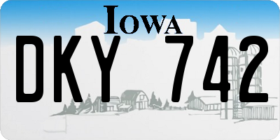 IA license plate DKY742